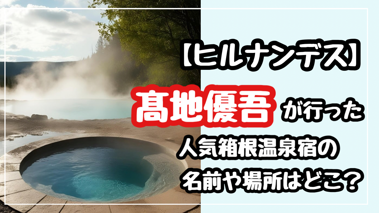 　ヒルナンデス　髙地優吾が行った　箱根1位　温泉宿　名前　場所　どこ　おかだ