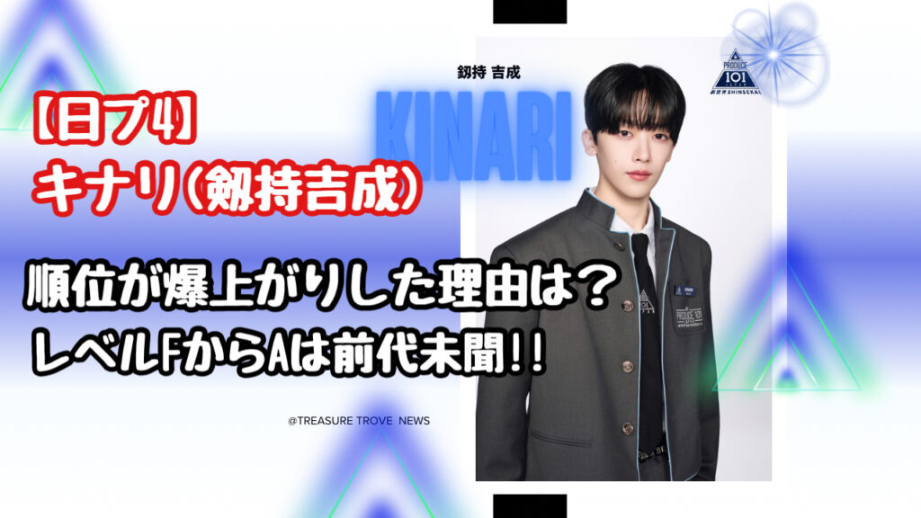 【日プ4】キナリ(釼持吉成)の順位が爆上がりした理由は？レベル評価FからAに！慶應NAVIの完コピを克服？